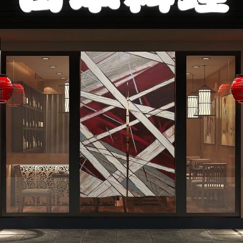 Japanese Noren Door Curtain White and Maroon Tapestries