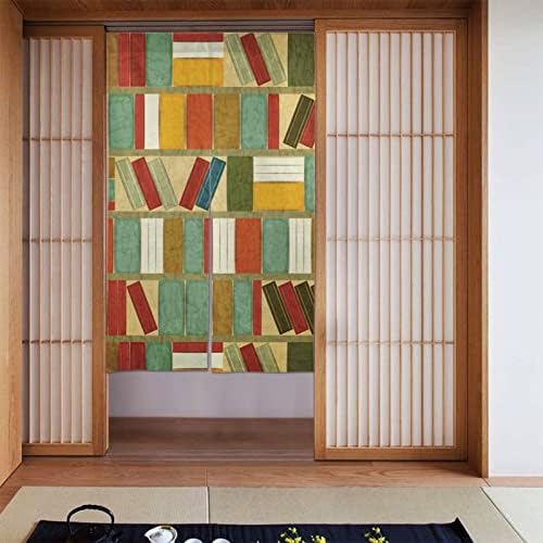 Jumusi Door Curtain 34X56 Library Bookshelf Themed Japanese Noren