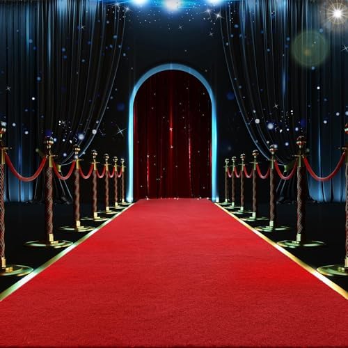 HOMBYS 450 GSM Extra Thick Red Carpet Runner 26x30 ft