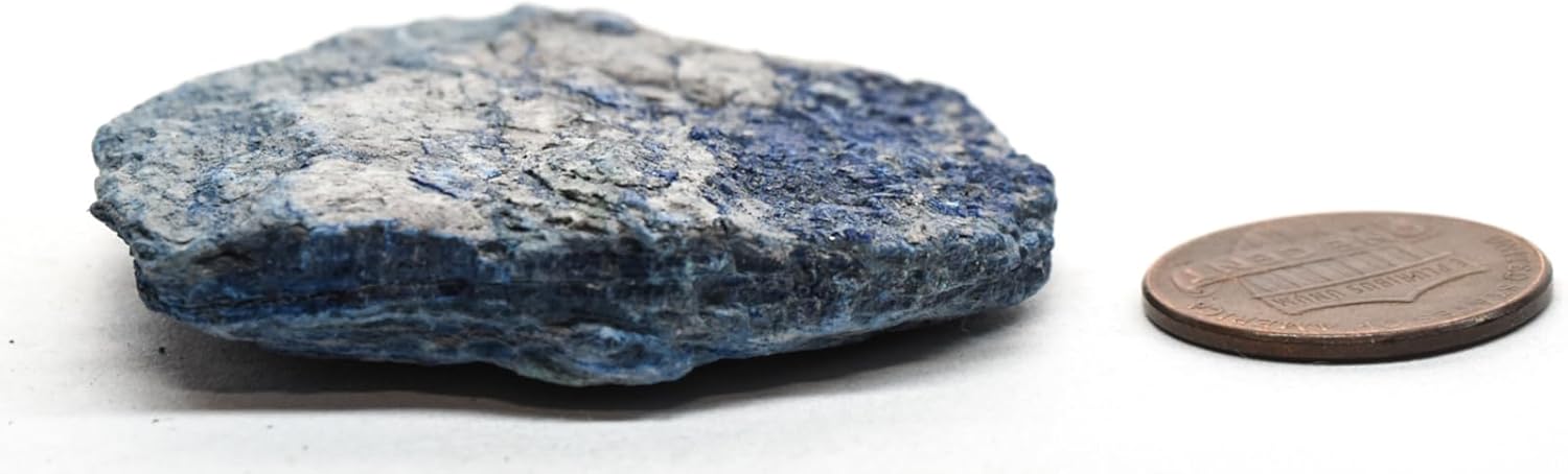 150ct 45mm Rich Blue Azurite Rough Slice Natural Decor Stone