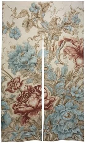 Gilded Floral Japanese Door Curtain 34x57