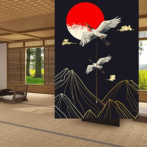 LIGICKY Japanese Style Cranes Door Curtain