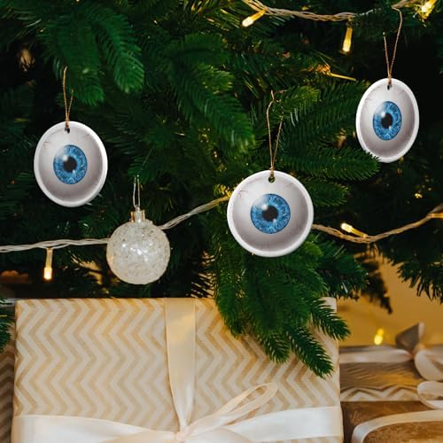 GRAPHICS AND MORE Blue Eyes Porcelain Christmas Ornament