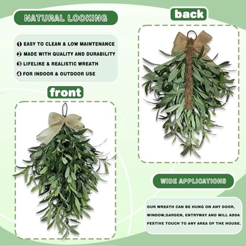 24 Inch Artificial Teardrop Olive Wreath Pendant