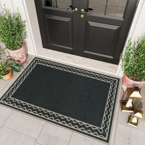 OJIA Easy Jute Front Door Mat 3x5 Black