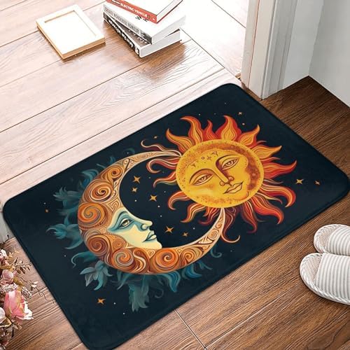 Stars and Sun Moon Welcome Door Mat 16x24in