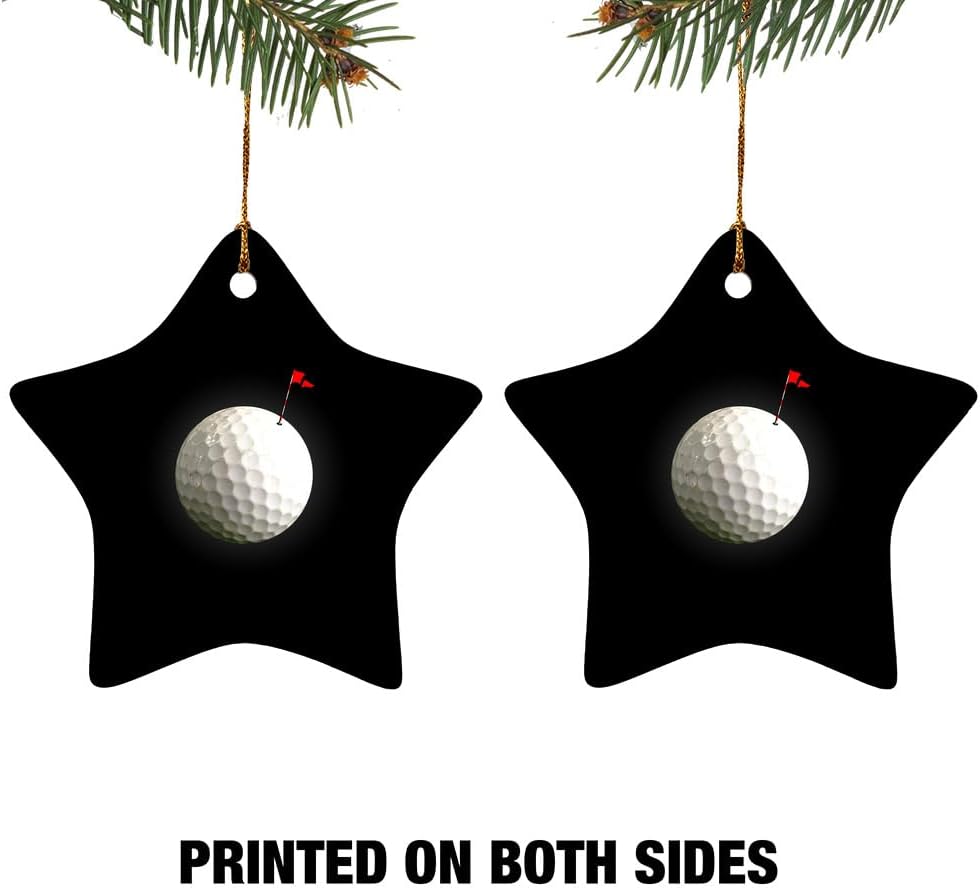GRAPHICS MORE Golf Ball Moon Flag Christmas Ornament - 31 Inch