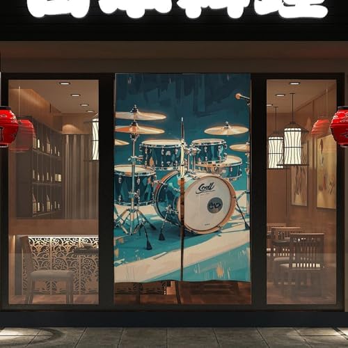 Cool Drums Set Door Cover Curtain 57x17 Inches