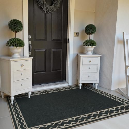 OJIA Easy Jute Front Door Mat 3x5 Black
