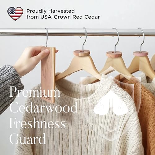 WAYHOME Cedar Blocks for Clothes Storage 40-Pack Natural Freshener