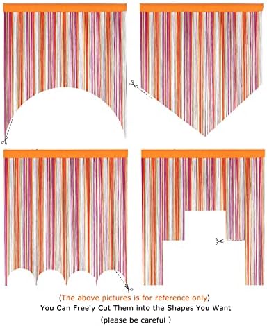 YaoYue Doorway String Curtain with Rainbow Tassels 39x79 inch