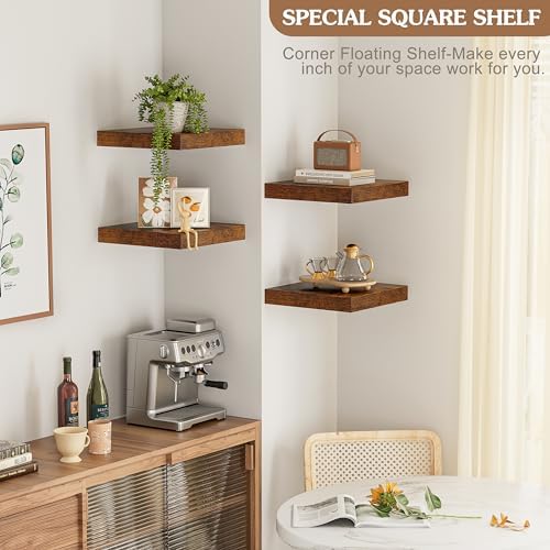 Olakee Corner Floating Shelf Set of 4 Carbonized Black