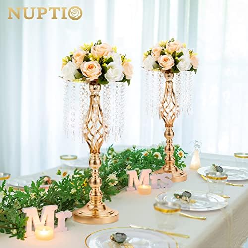 10 Pcs 193 Inches Tall Crystal Flower Stand Wedding Centerpiece
