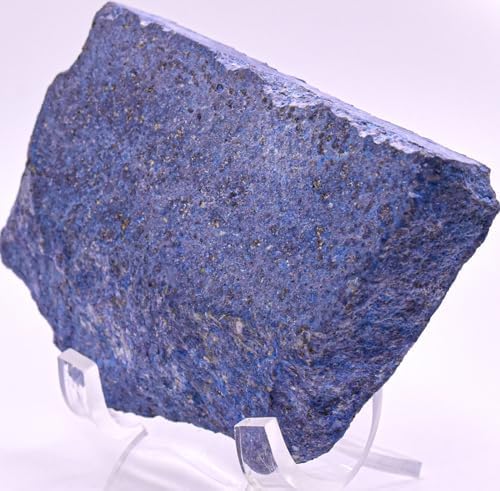 38 Inch Blue Dumortierite Carved Slab Natural Stone Decor