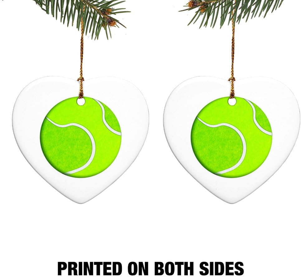Graphics More Heart-Shaped Porcelain Christmas Tree Ornament - 28 Diameter