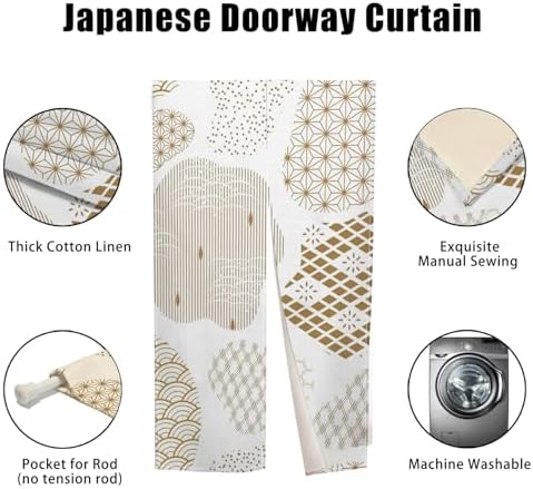Japanese Noren Door Curtain 34x60 Inch Privacy Divider 1
