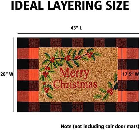 Fall Outdoor Orange Black Plaid Rug 28x43 Inches