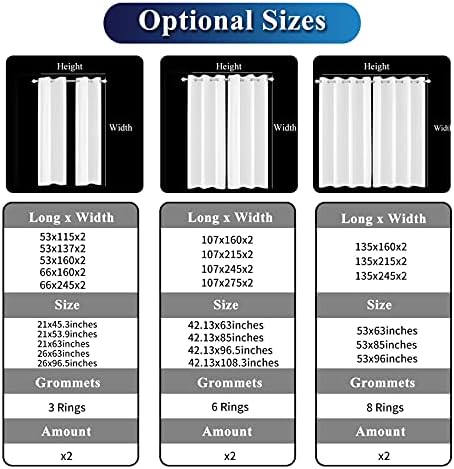 Yeele 3D Print Animal Curtains 2 Panels 4213x96 Inches