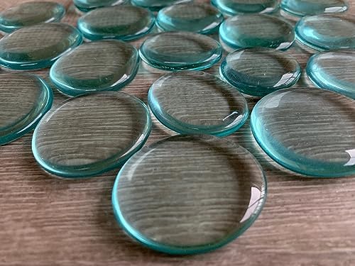 Aqua Blue Obsidian Smooth Stones 10 Piece Set