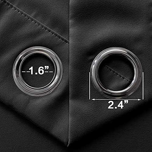XTMYI 96 Inch Blackout Curtain Panel Black with Grommet Top