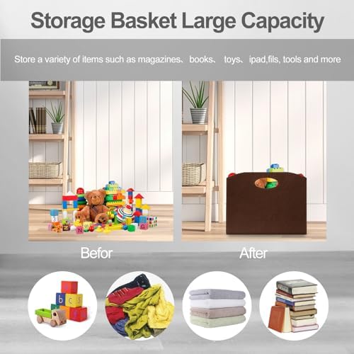 Foldable Magazine Rack Organizer for Home Desktop Storage brown