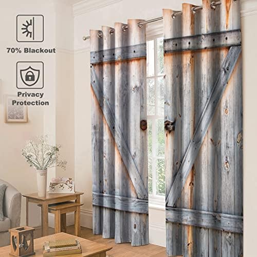 Jekeno Barn Door Curtains 2 Panel Set 52x84