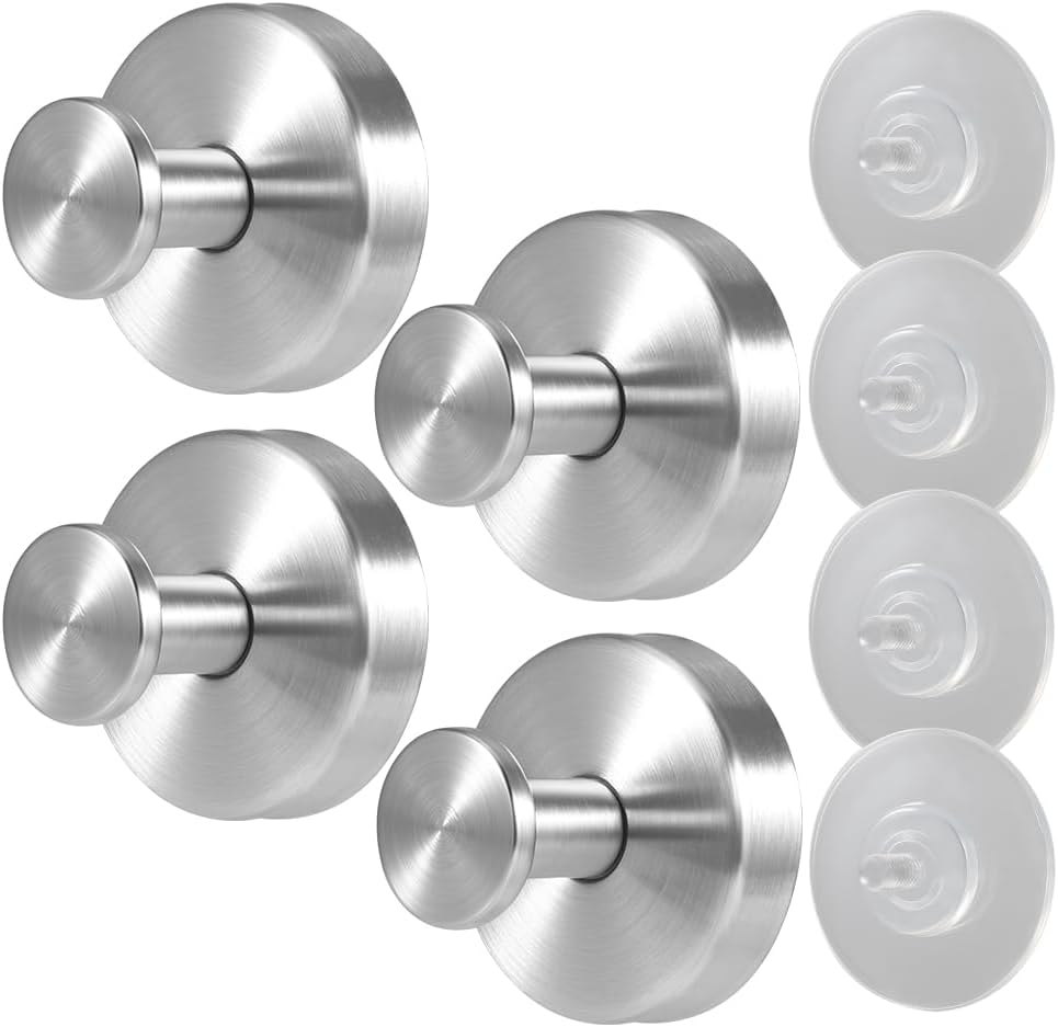 Picowe Suction Cup Hooks 4 Pack Silver