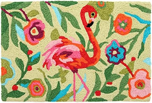 Jellybean Flamingo Garden Accent Washable Rug 20x30 Doormat