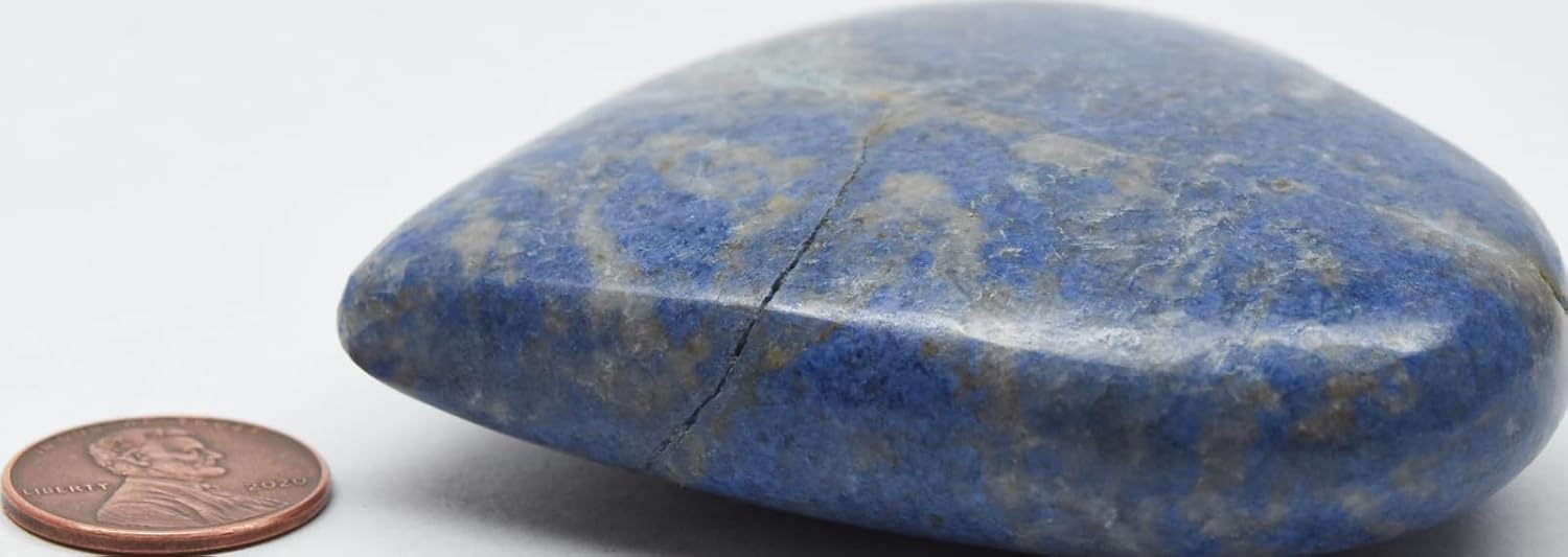 170g 29 Blue Dumortierite Heart with Quartz Stand