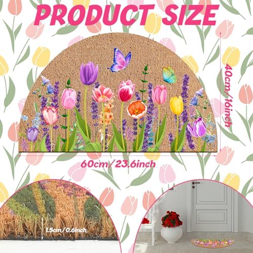 Ceenna Spring Doormat with Butterfly Design 16x24 Inches