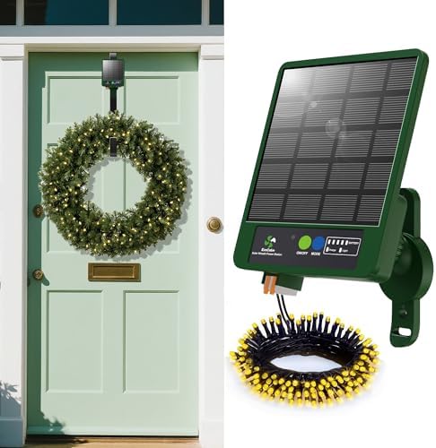 Solar Wreath Hangers for Front Door with 60 LED Lights