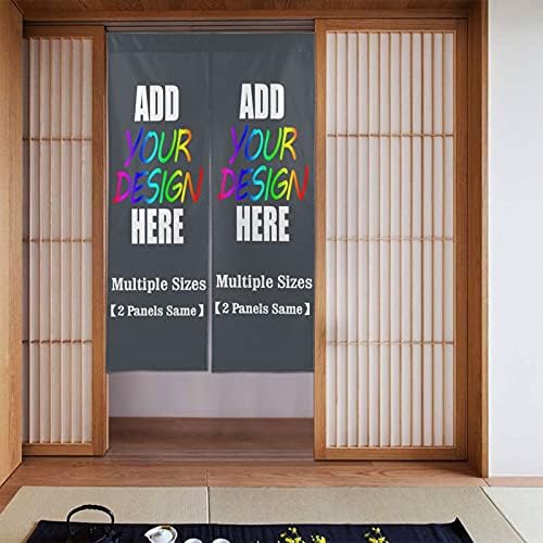 AmaPark Custom Doorway Curtain with Photo Text 2 Panels Dark Heather