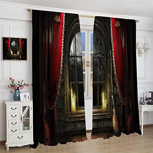 Gothic Curtains Retro Pattern 2 Panel Set 52 X 84