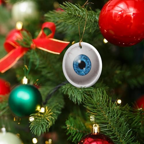 GRAPHICS AND MORE Blue Eyes Porcelain Christmas Ornament