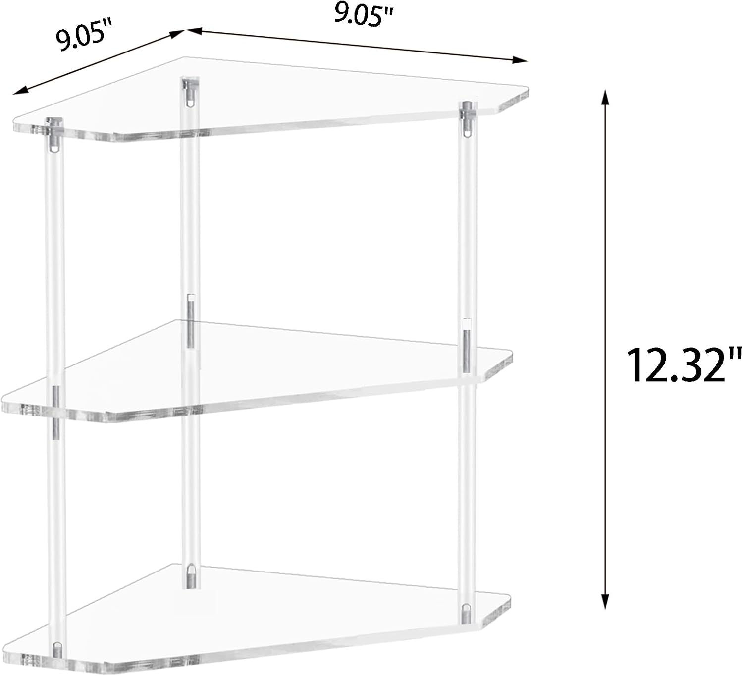 Tasybox 2 Tier Corner Shelf for Bathroom Kitchen Office
