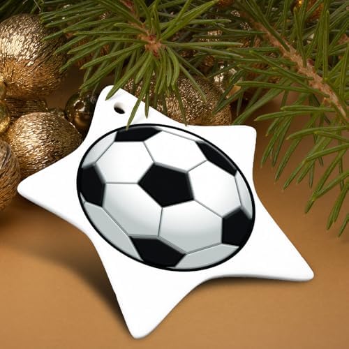 Graphics More Soccer Ball Football Star-Shaped Porcelain Christmas Ornament