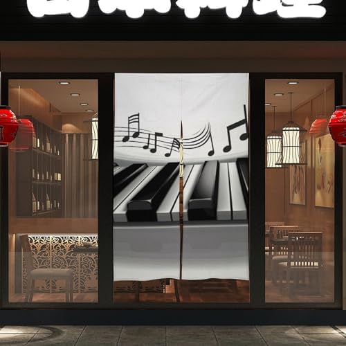 Piano Music Symbol Door Curtain 57x17 Inches