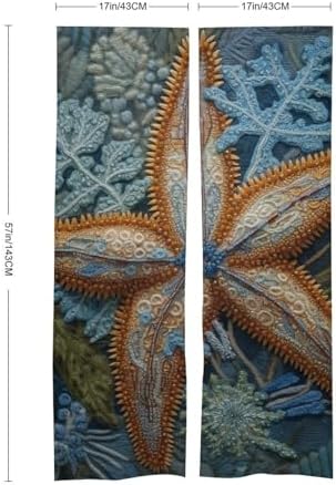 Japanese Noren Door Curtain with Starfish Pattern