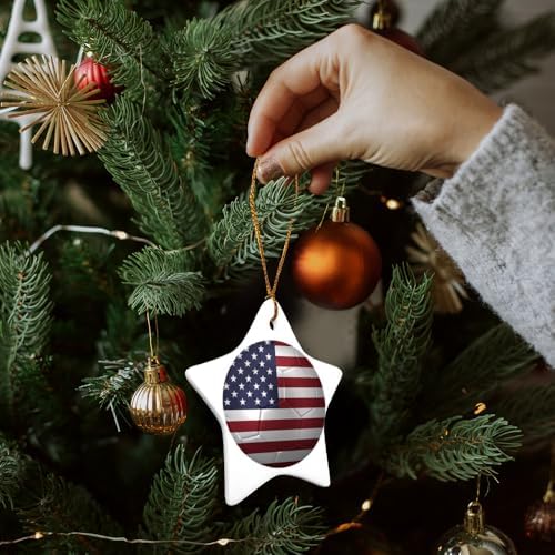 Graphics More USA Flag Soccer Ball Christmas Ornament - 31 Inch