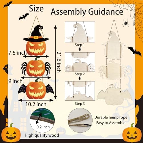 Halloween Door Wreath Scary Pumpkin Wall Decor