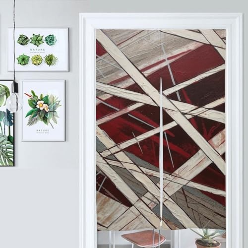 Japanese Noren Door Curtain White and Maroon Tapestries