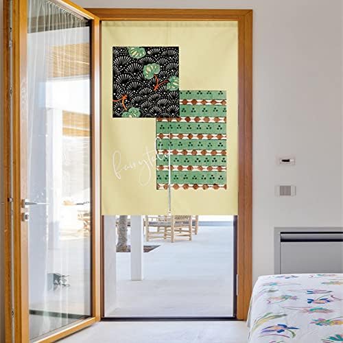 Modern Floral Door Curtain Room Divider for Home and Kitchen