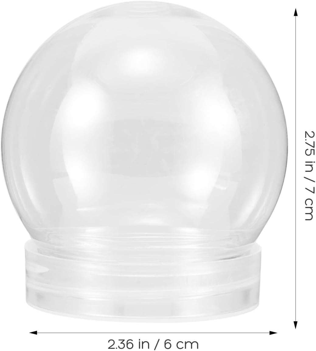 BESTOYARD 10Pcs Clear Snow Globes with Screw Cap DIY Decorations