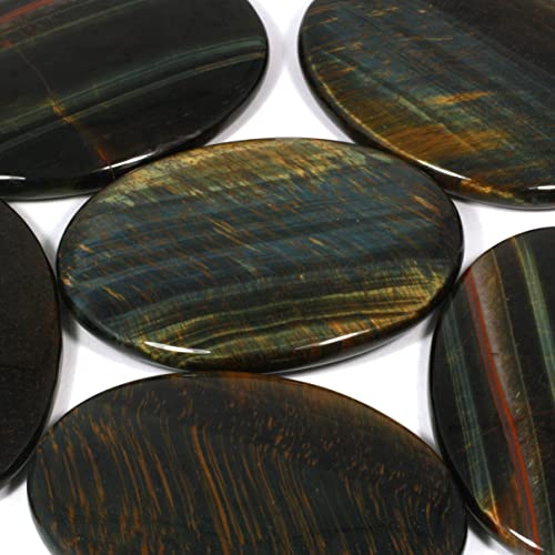 CrystalAge Blue Tiger Eye Palm Stone 70x50mm