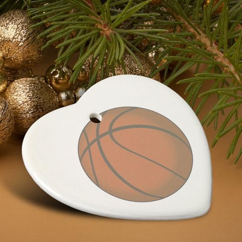 Graphics More Basketball Heart-Shaped Porcelain Christmas Ornament