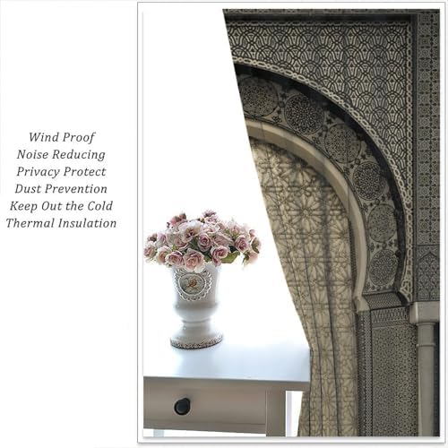 Moroccan Pattern Window Curtains 2 Panel Set