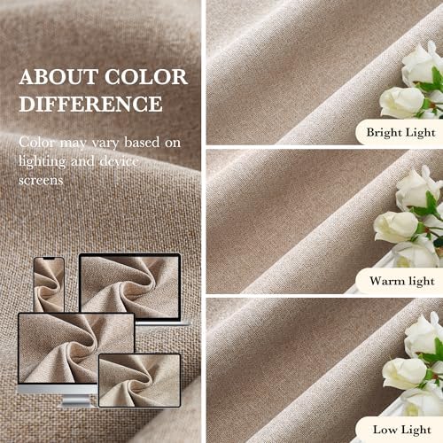 RYB HOME Blackout Sliding Door Curtain 1 Panel Mocha