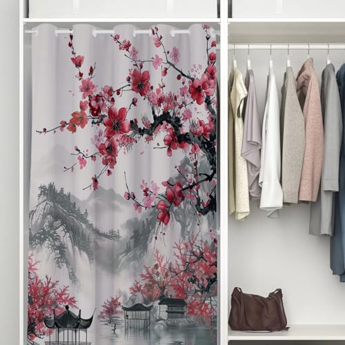 Cherry Blossom Door Curtain for Privacy and Style