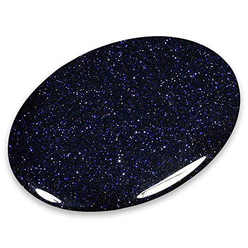 CrystalAge Blue Goldstone Palm Stone 70x50mm