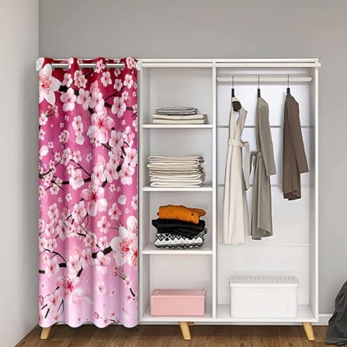 Jejeloiu Cherry Blossoms Room Darkening Curtain 34x80